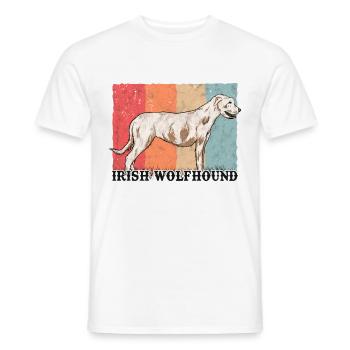 Irischer Wolfshund Retro Irish Wolfhound Vintage - Men's T-Shirt - white - Front - AI Model Male 178 dark (178cm)