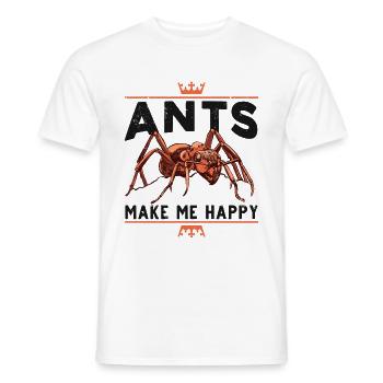 Ants make me happy ant farm ants gift - Men's T-Shirt - white - Front - AI Model Male 178 dark (178cm)