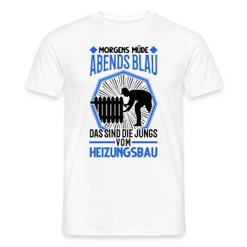 Morgens Müde Abends blau Heizungsbau Heizungsbauer - Männer T-Shirt - Weiß - Vorne - AI Model Male 178 dark (178cm)