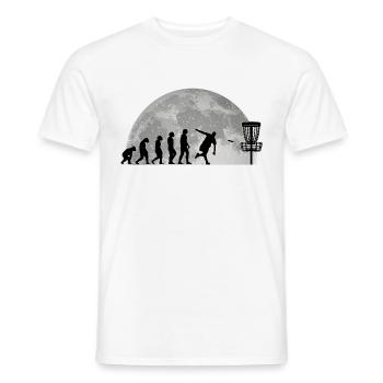 Discgolf Evolution Mond Wurfscheibe Disc Golf - Männer T-Shirt - Weiß - Vorne - AI Model Male 178 dark (178cm)