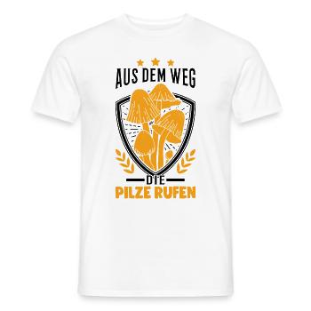 Aus dem Weg Die Pilze rufen Pilzkorb Pilzsammler - Männer T-Shirt - Weiß - Vorne - AI Model Male 178 dark (178cm)