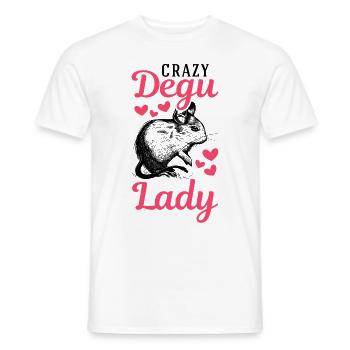 Crazy Degu Lady Nagetier Degu Mädchen - Männer T-Shirt - Weiß - Vorne - AI Model Male 178 dark (178cm)