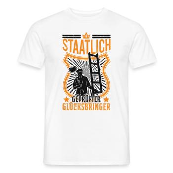 Staatlich geprüfter Glücksbringer Kaminfeger - Männer T-Shirt - Weiß - Vorne - AI Model Male 178 dark (178cm)