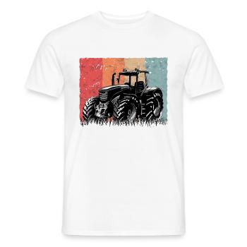 Traktor Vintage Traktorfahrer Landwirt Bauer - Männer T-Shirt - Weiß - Vorne - AI Model Male 178 dark (178cm)
