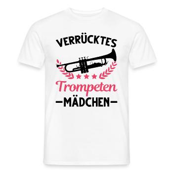 Verrücktes Trompeten Mädchen Trompetistin Mädel - Männer T-Shirt - Weiß - Vorne - AI Model Male 178 dark (178cm)