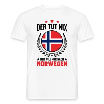 Der tut nix Der will nur nach Norwegen - Männer T-Shirt - Weiß - Vorne - AI Model Male 178 dark (178cm)