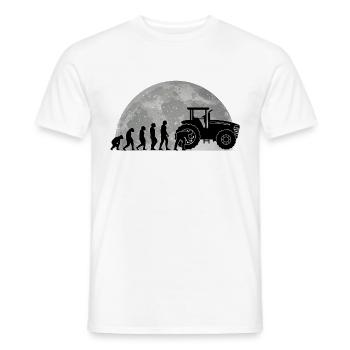 Agricultural Machinery Mechanic Evolution Moon Tractor - Men's T-Shirt - white - Front - AI Model Male 178 dark (178cm)