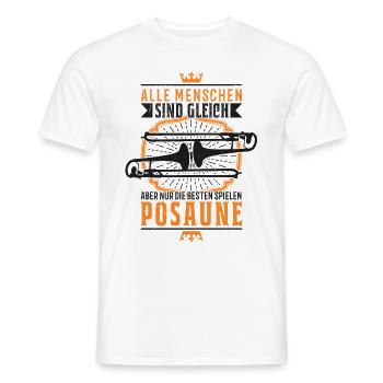 Posaune Blasorchester Posaunenspieler Posaunist - Männer T-Shirt - Weiß - Vorne - AI Model Male 178 dark (178cm)