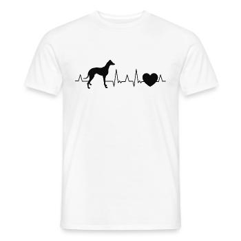 Galgo Español Heartbeat Spanish Greyhound - Men's T-Shirt - white - Front - AI Model Male 178 dark (178cm)