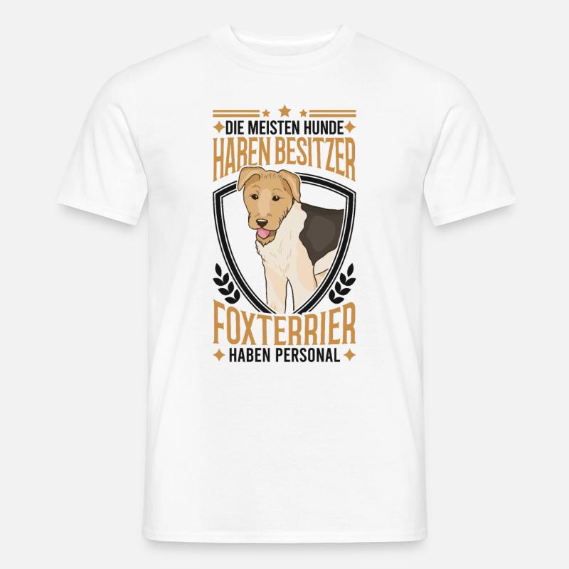 Foxterrier Besitzer Spruch Drahthaar-Foxterrier - Männer T-Shirt - Weiß