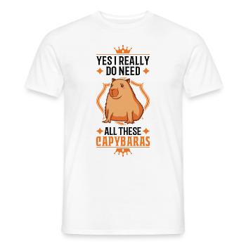 Yes I really do need all these Capybaras - T-shirt homme - blanc - Devant - AI Model Male 178 dark (178cm)