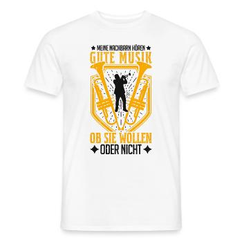 Trompete Trompetist Trompetenspieler Geschenk - Männer T-Shirt - Weiß - Vorne - AI Model Male 178 dark (178cm)