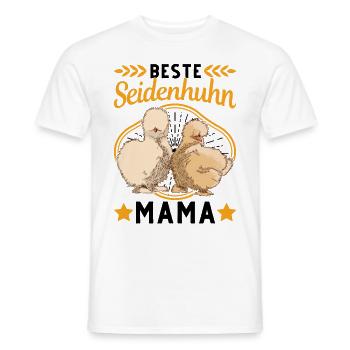 Beste Seidenhuhn Mama Seidenhühner Silkie - Männer T-Shirt - Weiß - Vorne - AI Model Male 178 dark (178cm)