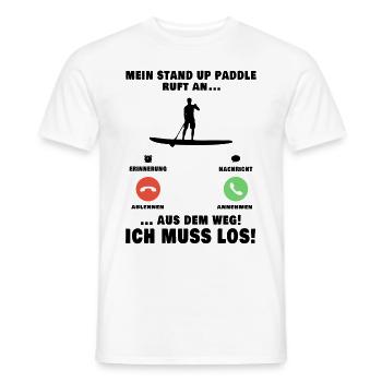 Stand Up Paddle Anruf SUP Board Paddling - Männer T-Shirt - Weiß - Vorne - AI Model Male 178 dark (178cm)