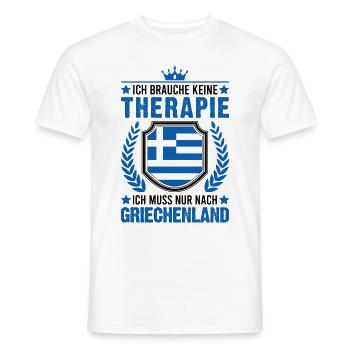 Griechenland Urlaub Therapie Spruch Rhodos Kreta - Männer T-Shirt - Weiß - Vorne - AI Model Male 178 dark (178cm)
