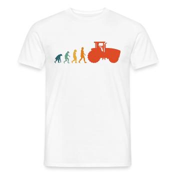 Tracteur Evolution Retro Farmer - T-shirt homme - blanc - Devant - AI Model Male 178 dark (178cm)