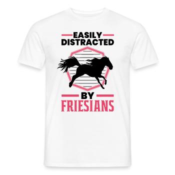 Easily distracted by Friesians Friesenpferd - Männer T-Shirt - Weiß - Vorne - AI Model Male 178 dark (178cm)