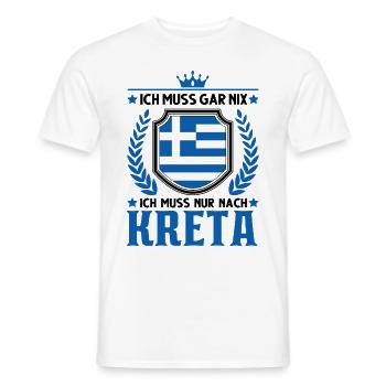 Ich muss gar nix Ich muss nur nach Kreta Urlaub - Männer T-Shirt - Weiß - Vorne - AI Model Male 178 dark (178cm)