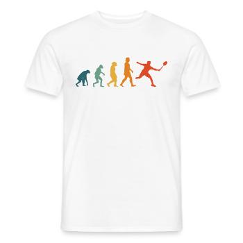 Federball Evolution Retro Badminton - Männer T-Shirt - Weiß - Vorne - AI Model Male 178 dark (178cm)