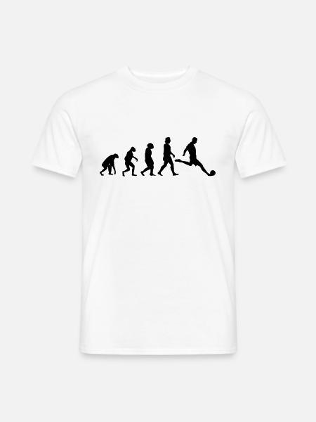 Fußballer Evolution Fußball Fußballspieler - Männer T-Shirt - Weiß