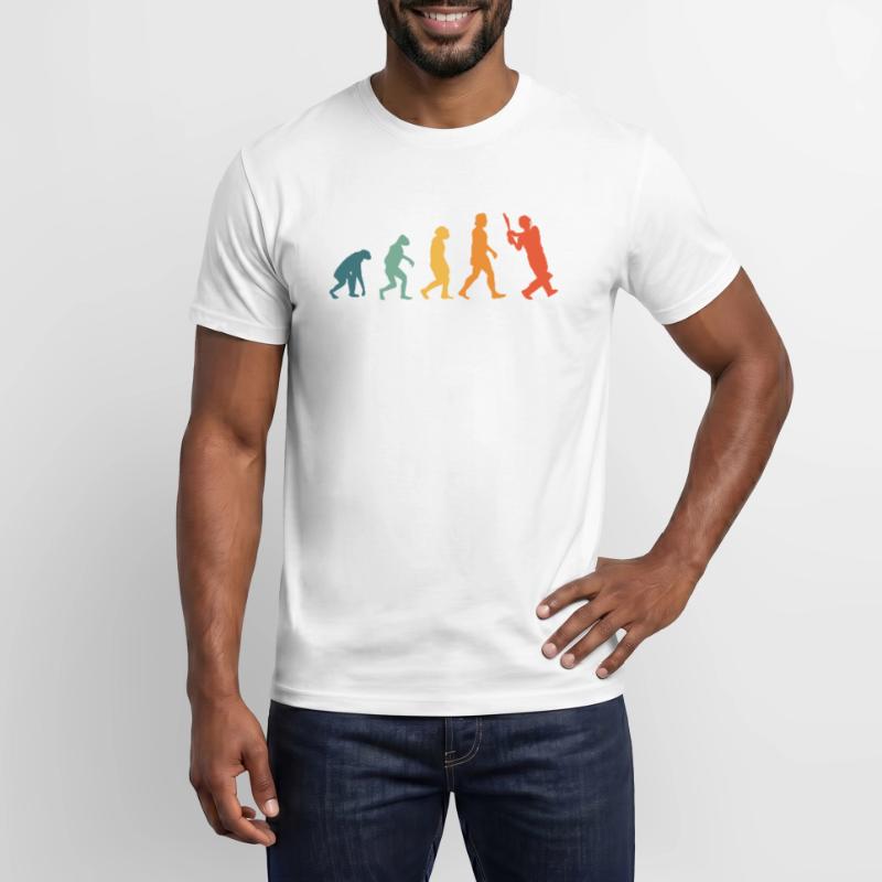 Cricket Evolution Retro Cricketer Men's T-Shirt