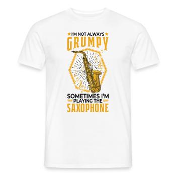 Saxophon Jazzmusik Saxophonspieler Saxophonist - Männer T-Shirt - Weiß - Vorne - AI Model Male 178 dark (178cm)