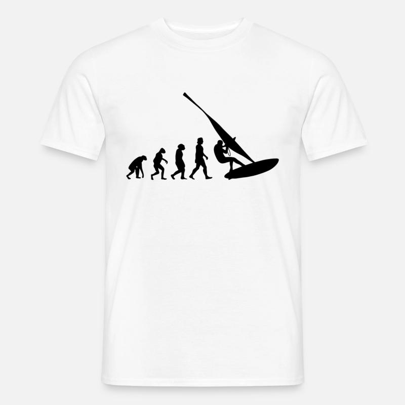 Planche à voile Evolution Windsurfing Surfeur Planche à voile - T-shirt homme - blanc