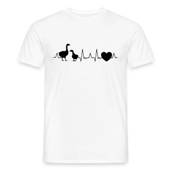 Goose Heartbeat Goose Goose Breeder Gift - Men's T-Shirt - white - Front - AI Model Male 178 dark (178cm)