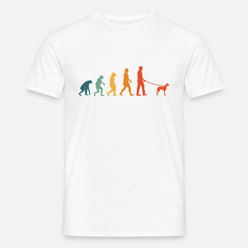 Whippet Evoluition Retro Windhund Sighthound - Männer T-Shirt - Weiß