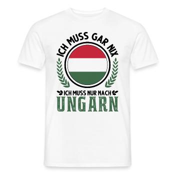 Ungarn Urlaub Ungarische Flagge Geschenk - Männer T-Shirt - Weiß - Vorne - AI Model Male 178 dark (178cm)