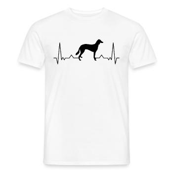 Saluki Battement de coeur Persan lévriers Cadeau - T-shirt homme - blanc - Devant - AI Model Male 178 dark (178cm)
