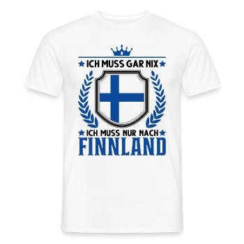 Ich muss gar nix Ich muss nur nach Finnland - Männer T-Shirt - Weiß - Vorne - AI Model Male 178 dark (178cm)