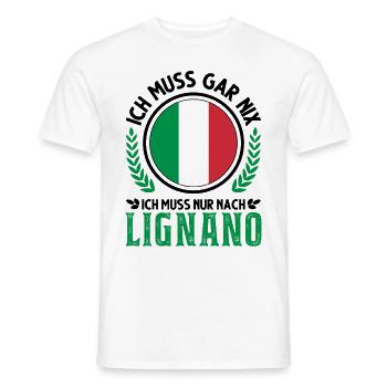 Lignano Italien Urlaub Reise Geschenk - Männer T-Shirt - Weiß - Vorne - AI Model Male 178 dark (178cm)