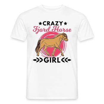 Crazy Fjord Horse Girl Fjordpferd - Männer T-Shirt - Weiß - Vorne - AI Model Male 178 dark (178cm)