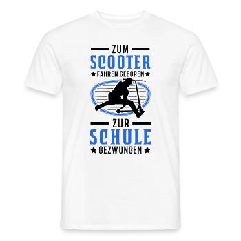 Zum Scooter fahren geboren Zur Schule gezwungen - Männer T-Shirt - Weiß - Vorne - AI Model Male 178 dark (178cm)