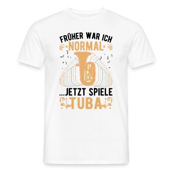 Früher war ich normal Jetzt spiele Tuba - Männer T-Shirt - Weiß - Vorne - AI Model Male 178 dark (178cm)