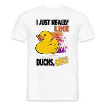 J'aime vraiment les canards Canard en caoutchouc - T-shirt homme - blanc - Devant - AI Model Male 178 dark (178cm)