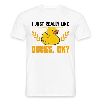 J'aime vraiment les canards Canard en caoutchouc - T-shirt homme - blanc - Devant - AI Model Male 178 dark (178cm)