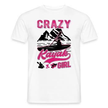 Crazy Kayak Fille Kayakiste Paddle Sport Kayak - T-shirt homme - blanc - Devant - AI Model Male 178 dark (178cm)