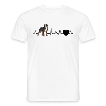Grand rythme cardiaque de chien de montagne suisse - T-shirt homme - blanc - Devant - AI Model Male 178 dark (178cm)