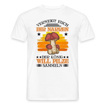 Pilzsammler König Pilz Pilzkorb Pilze - Männer T-Shirt - Weiß - Vorne - AI Model Male 178 dark (178cm)