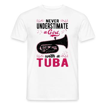 Tuba Girl Tuba Player Orchestra Tuba Player - Men's T-Shirt - white - Front - AI Model Male 178 dark (178cm)