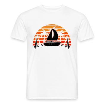 Segelboot Herzschlag Retro Kapitän Segler Schiff - Männer T-Shirt - Weiß - Vorne - AI Model Male 178 dark (178cm)