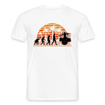 Schlagzeug Evolution Sunset Drummer Schlagzeuger - Männer T-Shirt - Weiß - Vorne - AI Model Male 178 dark (178cm)