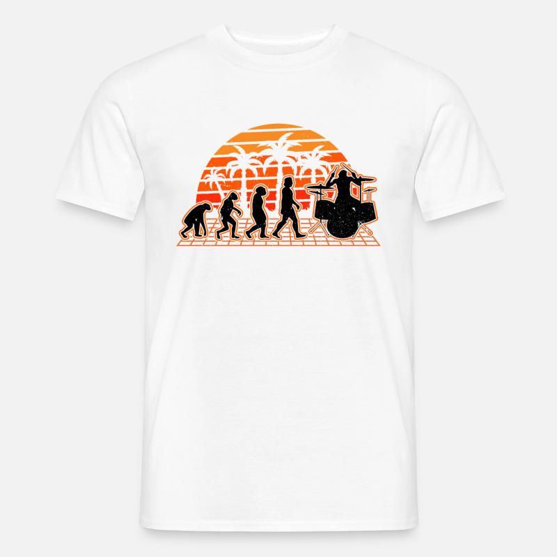Batterie Evolution Sunset Batteur Batteur - T-shirt homme - blanc