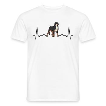 Großer Schweizer Sennenhund Herzschlag - Männer T-Shirt - Weiß - Vorne - AI Model Male 178 dark (178cm)