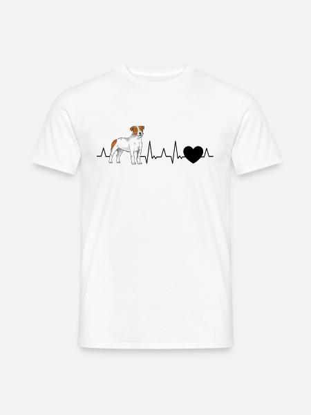 Parson Russell Terrier Heartbeat - Men's T-Shirt - white