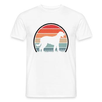 Irischer Wolfshund Retro Irish Wolfhound Vintage - Men's T-Shirt - white - Front - AI Model Male 178 dark (178cm)