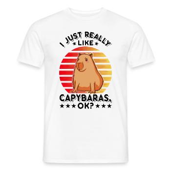 I just really like Capybaras capybara - Men's T-Shirt - white - Front - AI Model Male 178 dark (178cm)