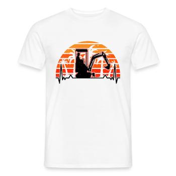 Baggerführer Herzschlag Retro Bagger Baggerfahrer - Männer T-Shirt - Weiß - Vorne - AI Model Male 178 dark (178cm)
